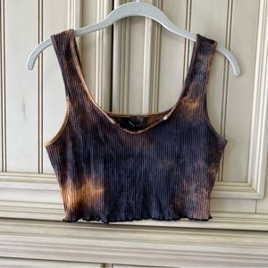 SHEIN Women’s Ribbed Knit Tie Dye Cropped Tank Top SzL